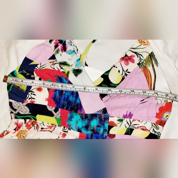 NWT-❤️-Desigual-Strappy Beach-Patch Work Wrap Maxi Dress-Size XS - Picture 14 of 16